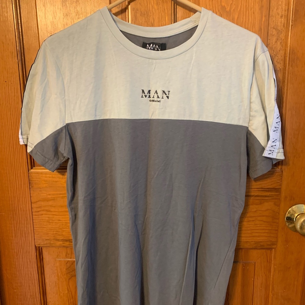 MAN Roman muscle fit colour block tape T-shirt